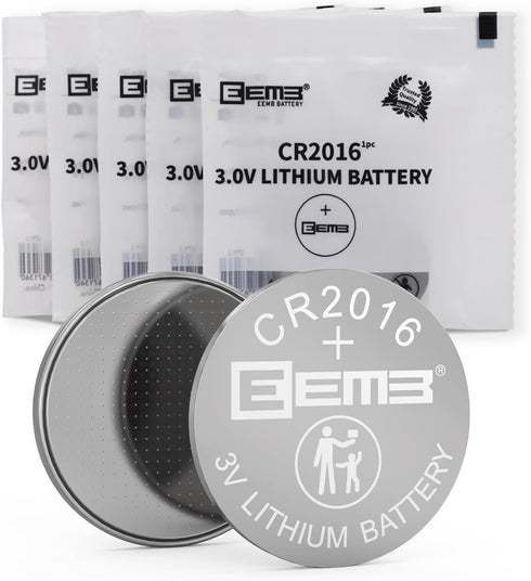 EEMB 5 Pack CR2016 Battery, 3V Lithium Button Coin Cell Batteries for Key FOBs, Watches, Toys