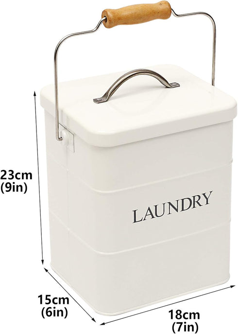 Xbopetda Laundry Powder Bin, Washing Powder Storage Tin with Scoop, Airtight Lid & Handles, Laundry Detergent Powder