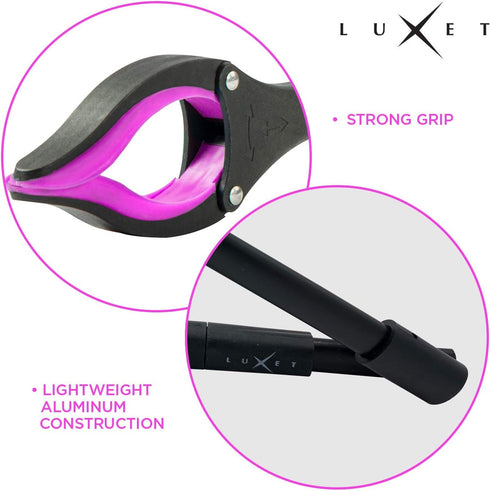 Grabber Reacher Tool, 19 Inch Long, Foldable Pick Up Stick, Heavy Duty Trash Picker Claw for Elderly Mobility Aid (Pink)