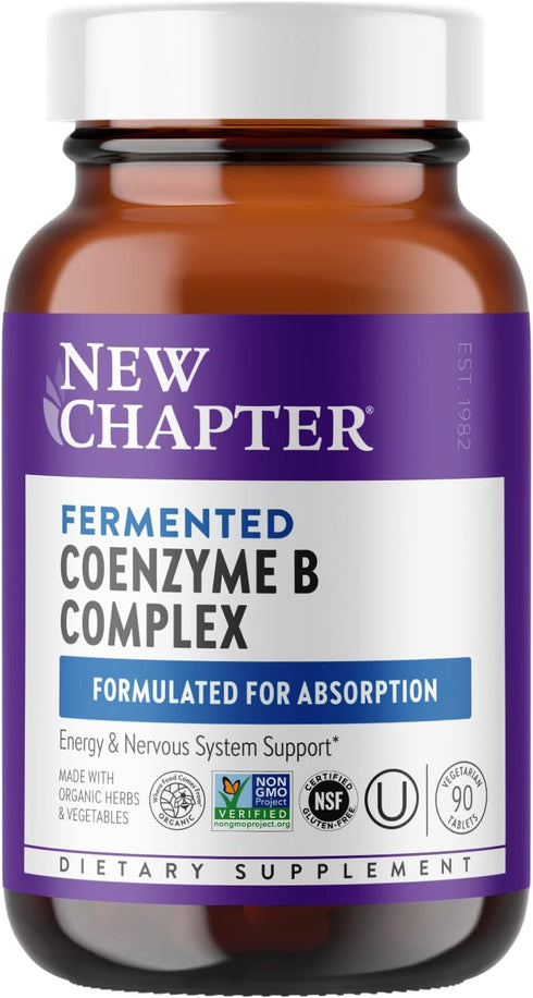 New Chapter Vitamin B Complex – Fermented Coenzyme B Complex with Vitamin B12 + B6 + Biotin - 90 ct
