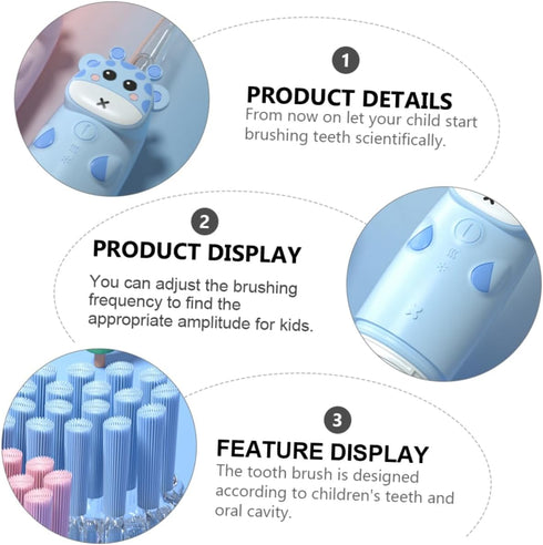 Set Beaupretty Boy Girl's Sonic Electric Toothbrush Colorful Cartoon Design Soft Bristles for Gentle Cleaning Ergonomic