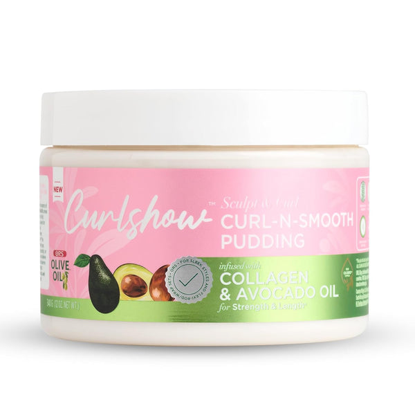ORS Olive Oil Curlshow Curl N Smooth Pudding, Infused with Collagen & Avocado Oil, 12.0 oz
