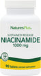 NaturesPlus Niacinamide, 1000 mg, 90 Tablets, High-Potency Vitamin B3 Supplement