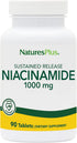 NaturesPlus Niacinamide, 1000 mg, 90 Tablets, High-Potency Vitamin B3 Supplement