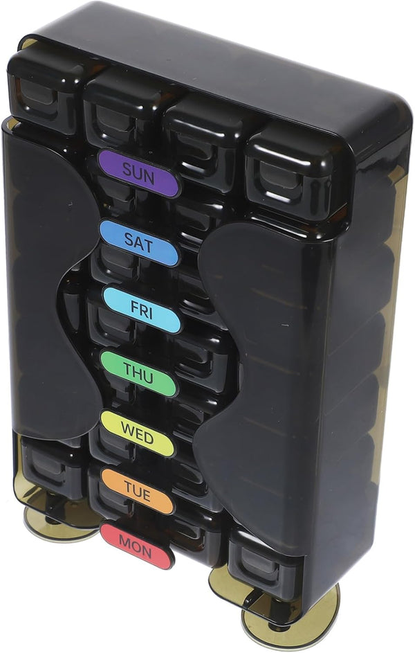 HAKIDZEL Portable Weekly Pill Organizer with Compartments Travel Medicine Storage Case for Daily