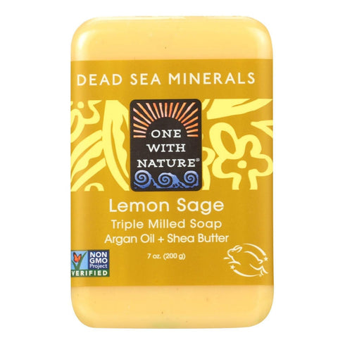 One With Nature Dead Sea Mineral Bar Soap, Lemon Verbena, 7 oz