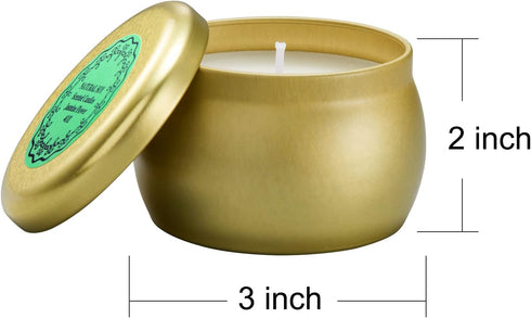 Tuyai Set, 12 Pack 4 oz Scented Candles Gift Natural Soy Wax Single tin for Family Gatherings, Festive Candles
