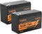 LVGINE 2 Pack 12V 7Ah Lifepo4 Lithium Battery, 2000+ Deep Cycle Lithium Iron
