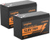 LVGINE 2 Pack 12V 7Ah Lifepo4 Lithium Battery, 2000+ Deep Cycle Lithium Iron