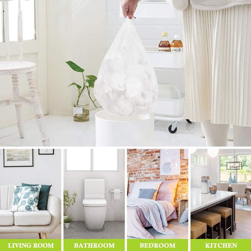 RayPard Strong Tall Kitchen Trash Bags, 13 Gallon, 100 Counts, Clear, fit 12-15 Gal, for Home Office Bathroom Bedroom
