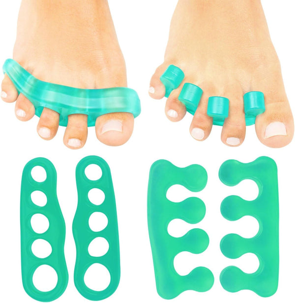 ViveSole Toe Separators, Medium (2 Pairs) - Silicone Gel Spreaders for Men & Women, Therapeutic Spa Stretchers