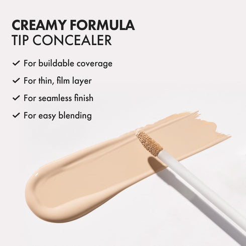 LUNA Full Coverage Long-Lasting Tip Concealer Cover-Fit (#01 Vanilla) for Dark Circles, Fine Lines, Redness &