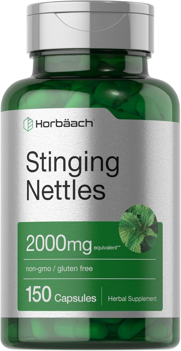 Horbaach Stinging Nettle Capsules, 2000mg, 150 Count, Herbal Leaf Extract Supplement, Non-GMO, Gluten Free