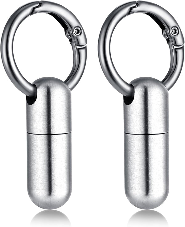 Qianyu 2 PCS Small Pill Case Micro Keychain Pill Holder Portable Waterproof Container
