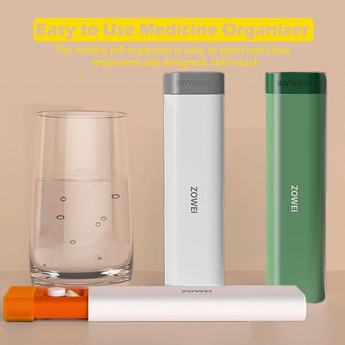 SECUREDMEDS 7 17.6 4.4 2.6cm Pill Organizer Day - Cute Weekly Travel Case for Vitamins, Medicines, and Supplements