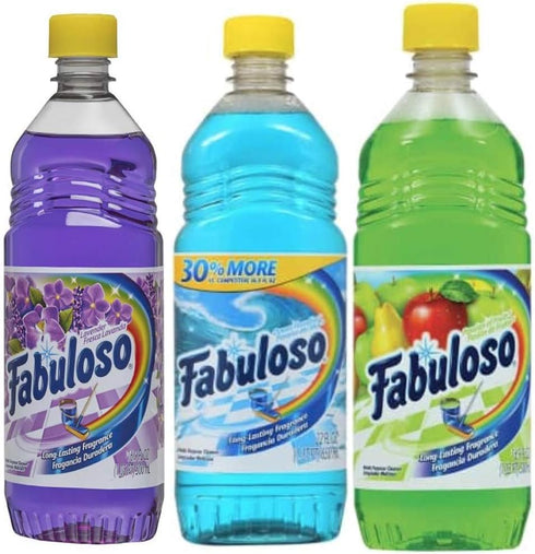 Fabuloso Multi-Purpose Cleaner Liquid, 16.9 fl oz Bottles, Assorted Scents Variety Bundle of 3 Bottles
