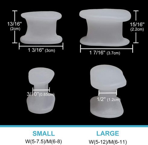 Povihome 10 Pack Gel Bunion & Toe Spacers Separators (0.3'' Thick) and Straightener Orthotics for Bunion Overlapping Toes, Bunion Toe Pain Relief - S Size