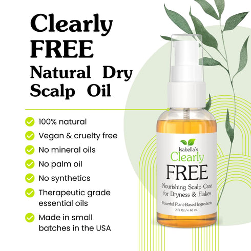 Isabella's Clearly Free Anti Dandruff Oil | Itch Relief for Dry Itchy Scalp, Made in USA
