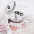 Honbay Fashion Marble Contact Lens Case - Portable Kit with Mirror (Round) (Silver)