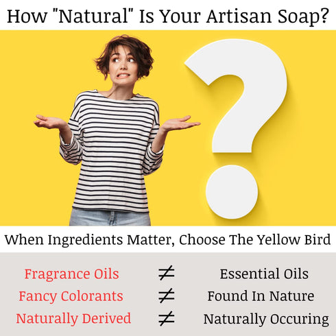The Yellow Bird Peppermint Tea Tree Soap Bar, Made in USA, All Natural & Organic Ingredients, Sensitive Skin Soap