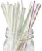 Foil Iridescent Pink Pearl Cocktail Paper Straws, Disposable 7.75 Inches, Pack of 100 for Parties
