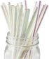 Foil Iridescent Pink Pearl Cocktail Paper Straws, Disposable 7.75 Inches, Pack of 100 for Parties