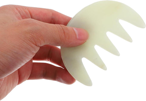 Natural Jade Scalp Massager Comb Large Tooth Hair Massage Tool Gua Sha Head Spa Equipment for Acupoint Therapy
