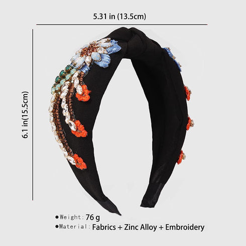 Yusier Baroque Rhinestone Crystal Headbands - Exquisite Hair Accessories for Women, Available in 5 Colors (Black)