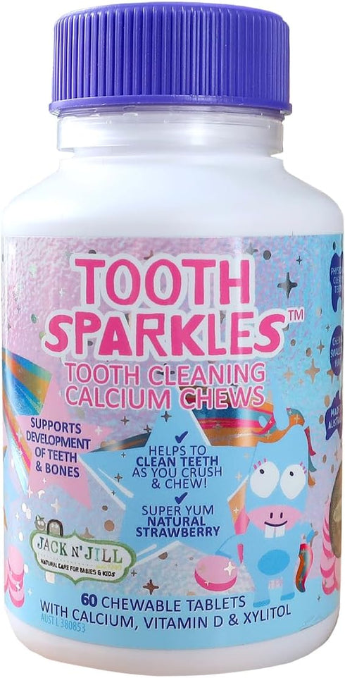 Jack N' Jill Brushing Essentials Combo Pack: Tooth Cleaning Chews, Natural Certified Strawberry Toothpaste & Kids Toothbrush - Packed with Vitamin D & Xylitol, Sugar Free, No Artificial Sweeteners