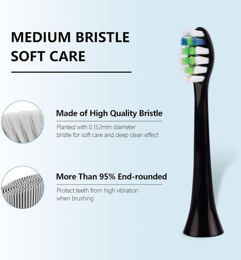 Mullburry 12 Pack P11 T9 P11 T9 Replacement Toothbrush Heads Compatible with fairywill Electric Toothbrush, W Shape