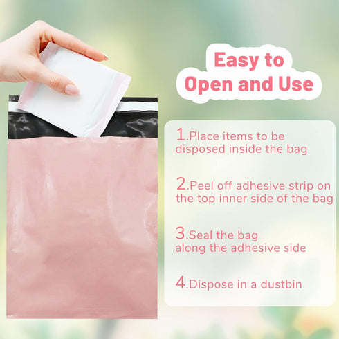 Feminine Sanitary Disposal Bags, 100Pcs Personal Leakproof Bags for Tampons, Pads, Napkins, Panty Liners