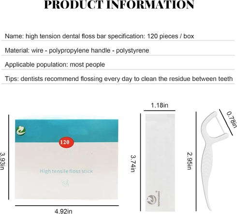 Package 120pcs Dental Floss Picks- Individual Portable Floss Flossers with Travel Case Superfine Floss Picks Dental