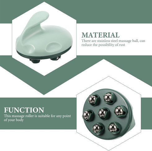 Portable Green Steel Muscle Roller for Neck and Back Relief
