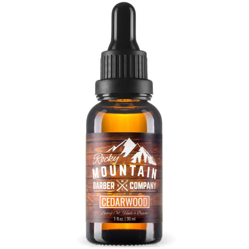Rocky Mountain Barber Company Men’s Cedarwood Beard Oil - Grapeseed, Coconut, Argan Oil