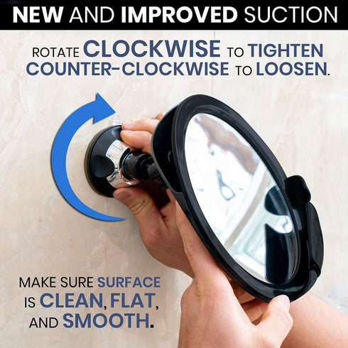 MIRRORVANA Dual Antifog Shower Mirror for Shaving, Shatterproof with Razor Holder, Upgraded Suction, 360° Swivel (8"