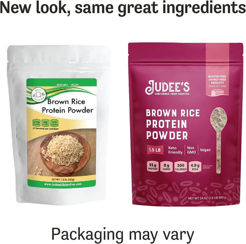 Judee’s Brown Rice Protein Powder, 1.5 lb, 80% Protein, Non-GMO, Dairy-Free, Keto-Friendly, Gluten-Free
