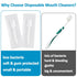 50 Gauze Mouth Swabs for Elderly, Disposable Toothbrushes, Individually Wrapped Swabsticks for Dry Mouth