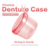 2024 Leak Proof Denture Bath Cup, Large Denture Case for Travel, Complete Clean Care for Dentures (Transparent Pink)