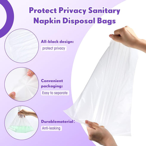 Lerheedi 600 2 11.81 15.63 Inch Pcs/ Roll Sanitary Napkin Receptacle Liner, Sanitary Napkin Disposal Bags Feminine