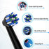 8pcs Black Replacement Heads for Oral B Electric Toothbrush, 4pcs Precision Clean & 4pcs Cross Clean Brush Heads