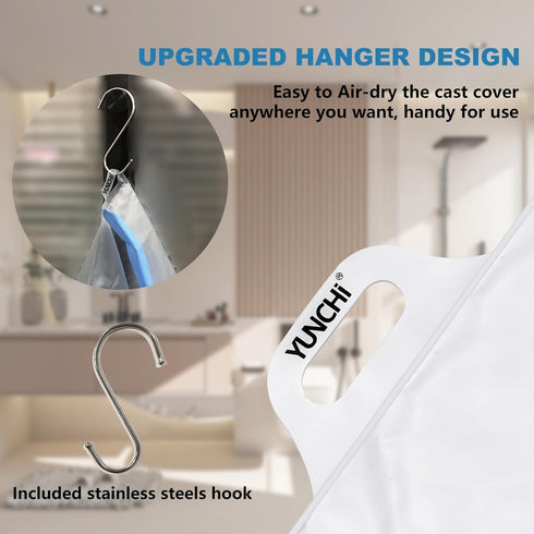 Immobilizer/Brace, YUNCHI Upgraded Extra Wide Full Leg Cast Cover for Shower after Knee Surgeries with Non-Slip Bottom