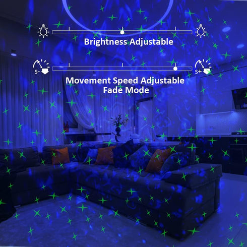 Hubbmx 8 10 Star Projector, LED Night Light White Noise Sound Machine, Soother Sounds, Light Modes, Music Speaker