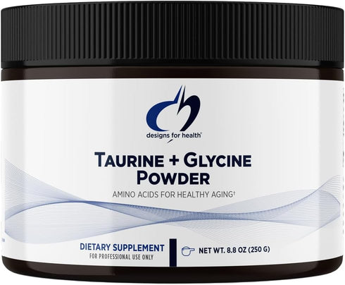 Designs for Health Taurine + Glycine Powder - Amino Acids for Healthy Aging, Supports Cellular, Metabolic & Heart Health