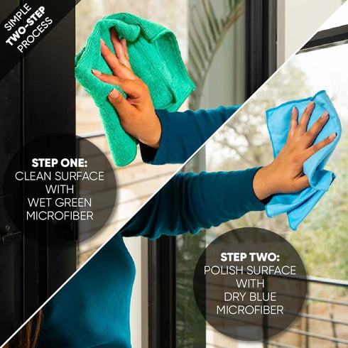 Longmann 8 Pack 2 Pack, 6 Pack) Microfiber Glass Cleaning Cloths | Streak Free Windows & Mirrors | Lint Free Towels |