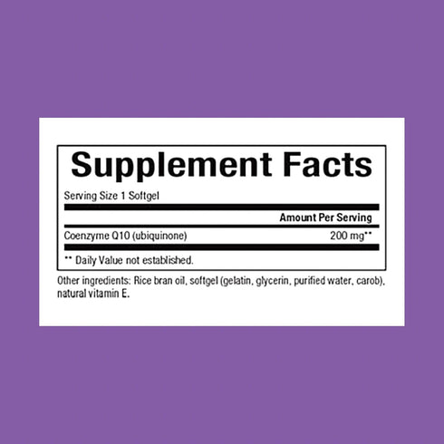 Natural Factors Coenzyme Q10 200 mg, High Potency Supplement for Energy, Heart and Cognitive Support