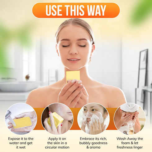 Reshma Beauty Turmeric Soap - Infused with Turmeric Extract, Olive Oil, Coconut Oil (Pack of 1), 5.05 oz