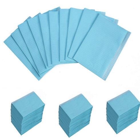 New Life Tattoo Disposable Bibs Sheets Cloths, 125pcs 13 X 18 inches Waterproof Tattoo Table Covers (Blue)
