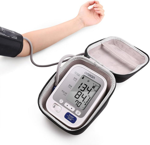 LotFancy Hard Case Travel Bag for Omron BP742N 5 Series Blood Pressure Monitor with Cuff