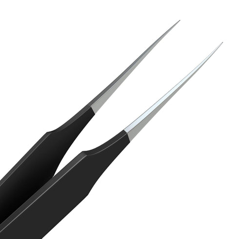Ingrown Hair Tweezers, Pointed Tip, Black, Precision Stainless Steel for Treatment & Splinter Removal