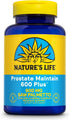 Nature's Life Prostate Maintain 600 Plus, 50 Servings, 100 Vegetarian Capsules, Saw Palmetto, Pygeum Herbal Complex,